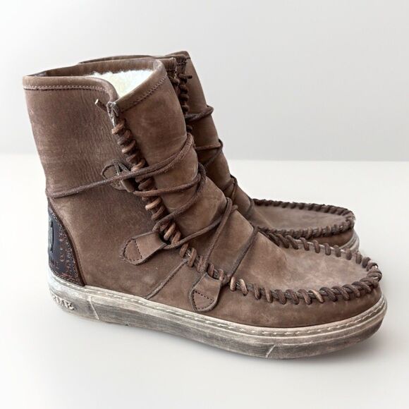 Karma Of Charme Malita Moccasin Boot Size 38 Brown Suede Leather - Picture 1 of 10